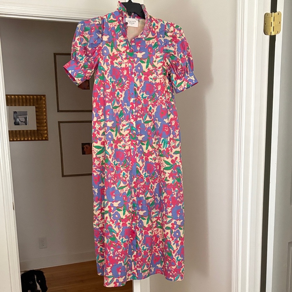 Tuckernuck Pink, Purple and Green Floral Midi Dress